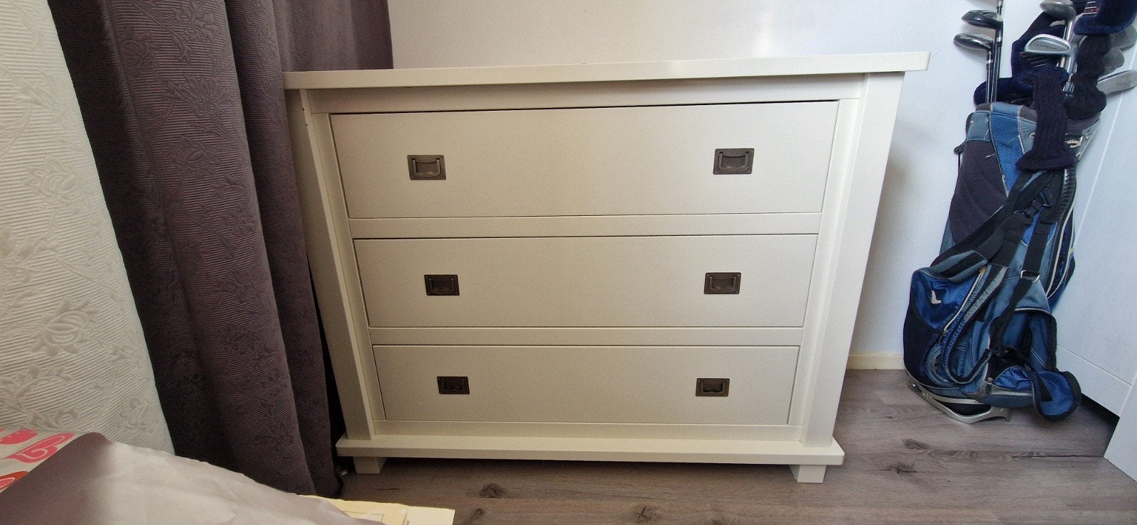 Kidsmill Shakery III/Jersey commode met 3 lades en wandplank, Ophalen, Gebruikt, 50 tot 70 cm, 100 cm of meer