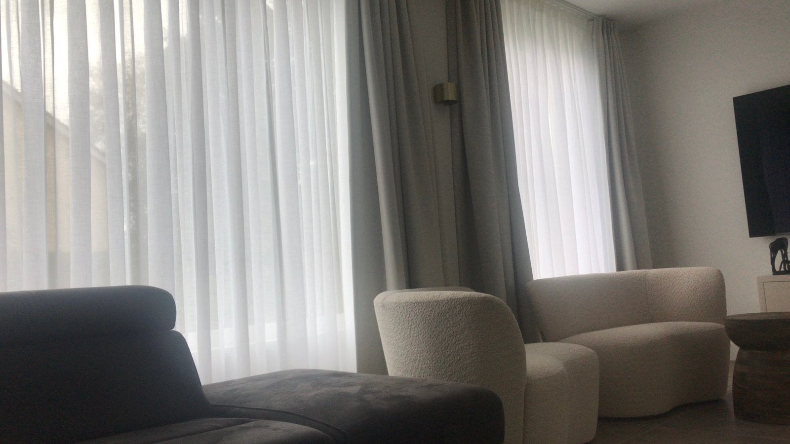 Vitrage, Huis en Inrichting, Stoffering | Gordijnen en Lamellen, Ophalen, Zo goed als nieuw, Vitrage, Polyester