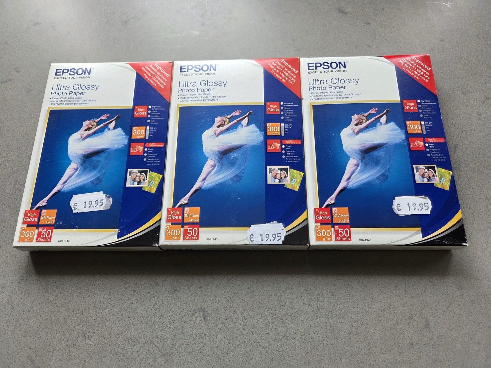 3 pakjes Epson Ultra Glossy fotopapier | 10x15 cm, Epson, Nieuw, Glanzend, Ophalen of Verzenden