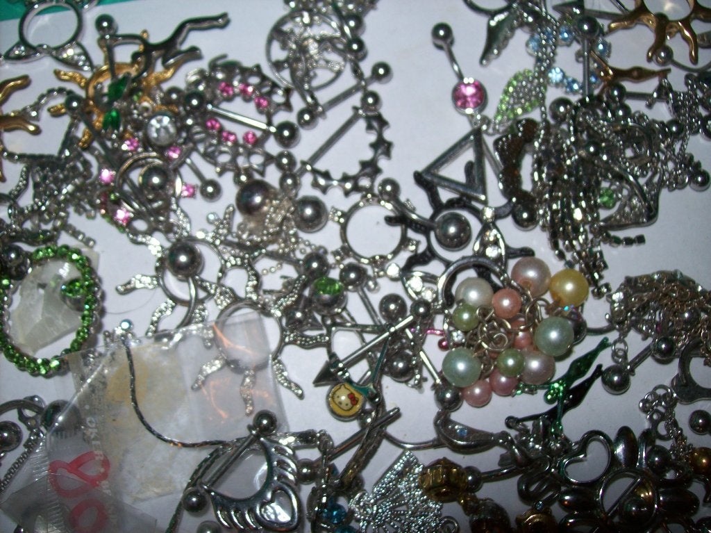 Piercings 2 Zakjes vol van alles wat Nieuw ff uitzoeken, Staal, Overige typen, Nieuw, Ophalen of Verzenden