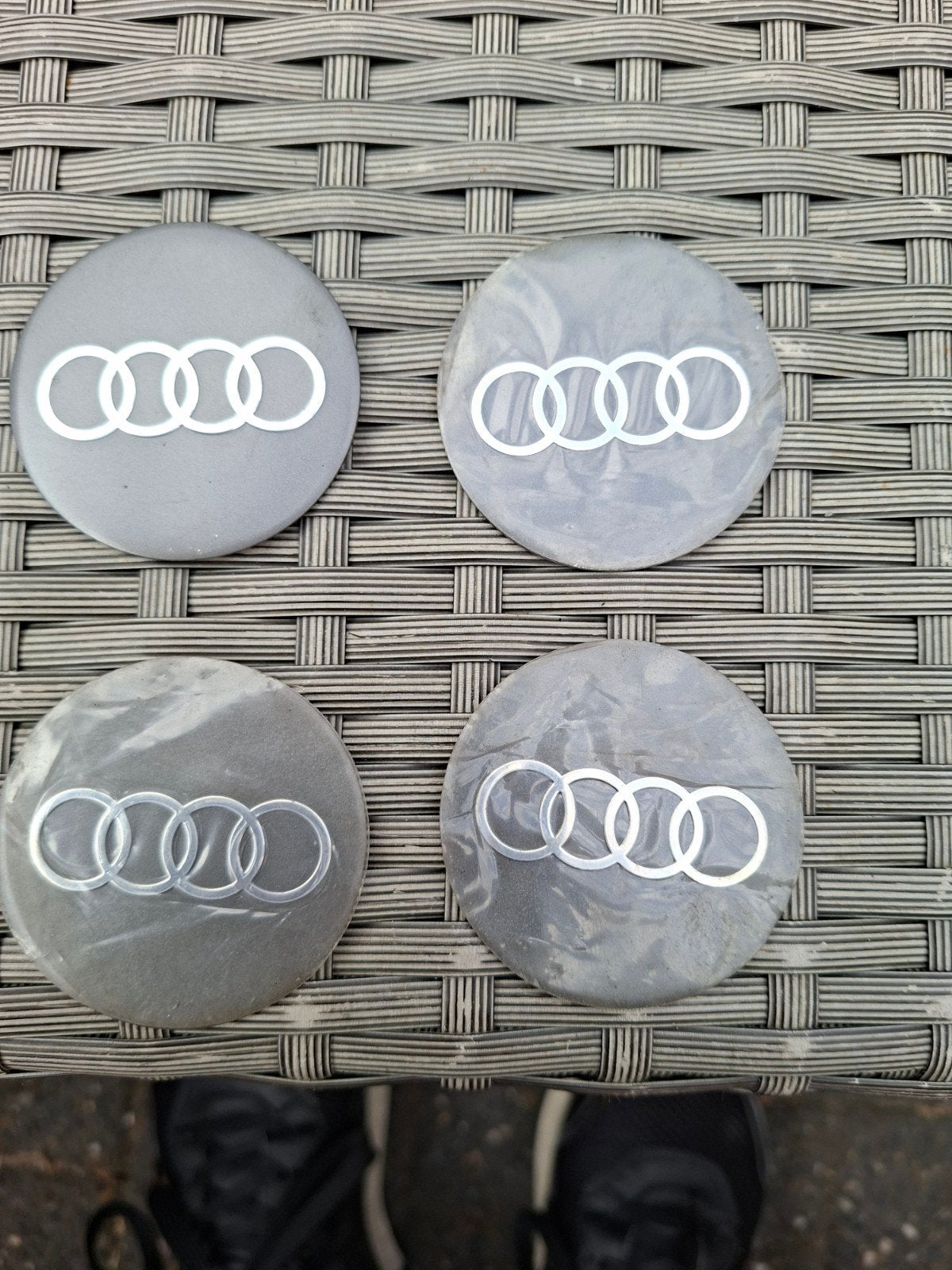 Audi naafdop stickers grijs voor lm velgen, Ophalen of Verzenden, Gebruikt
