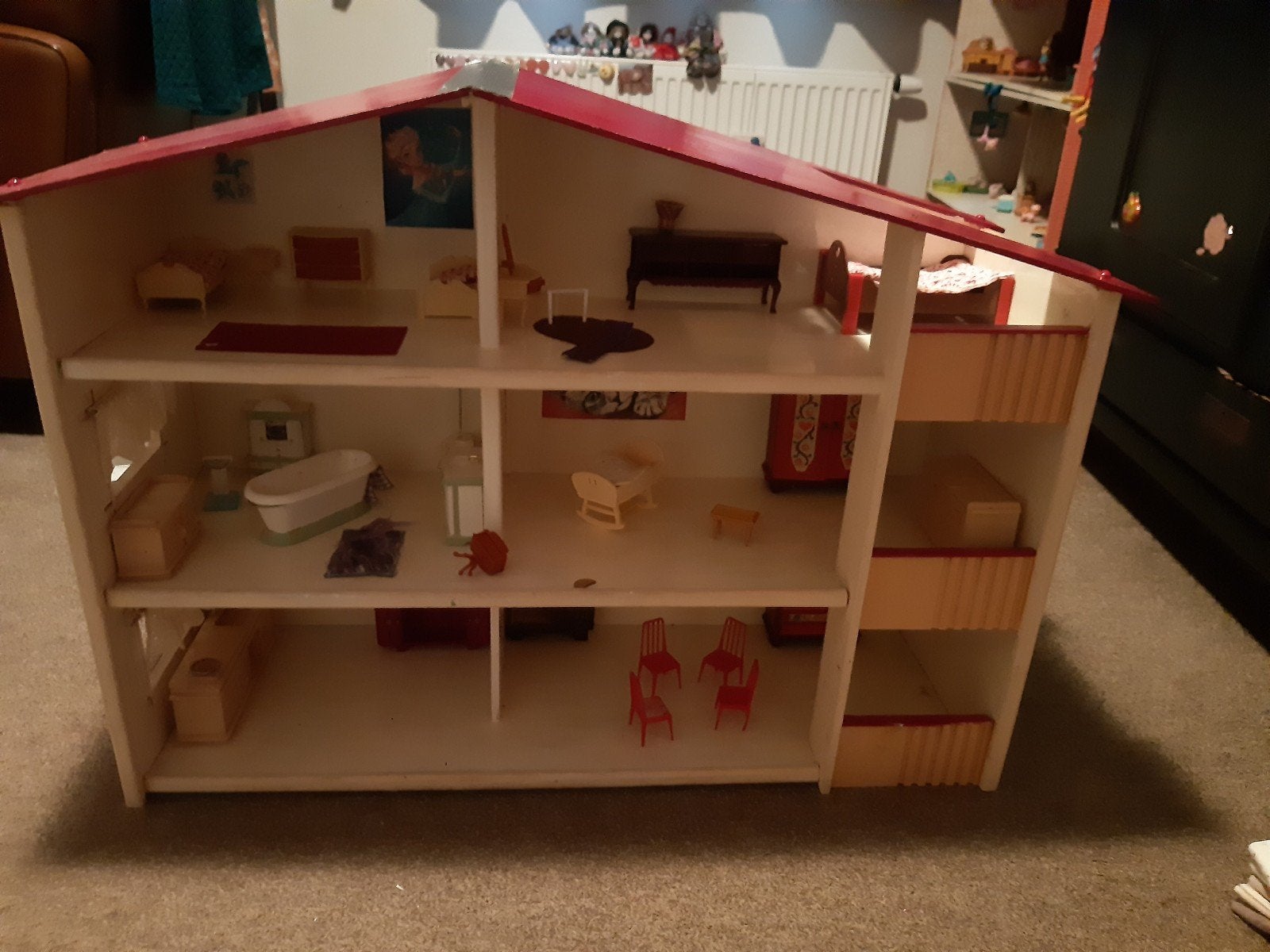 Groot Houten Poppenhuis met Meubels, Ophalen, Poppenhuis