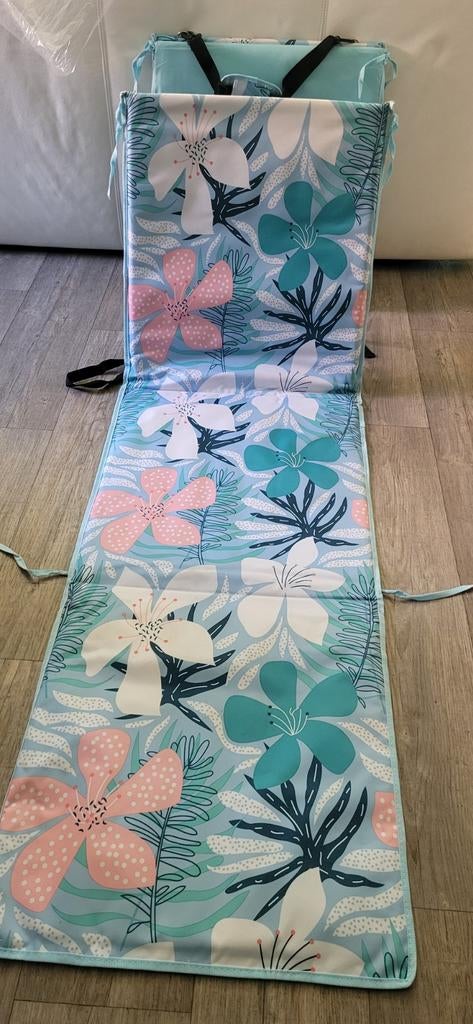 Strandstoel met bloemenprint - Inklapbaar en verstelbaar, Tuin en Terras, Ophalen of Verzenden