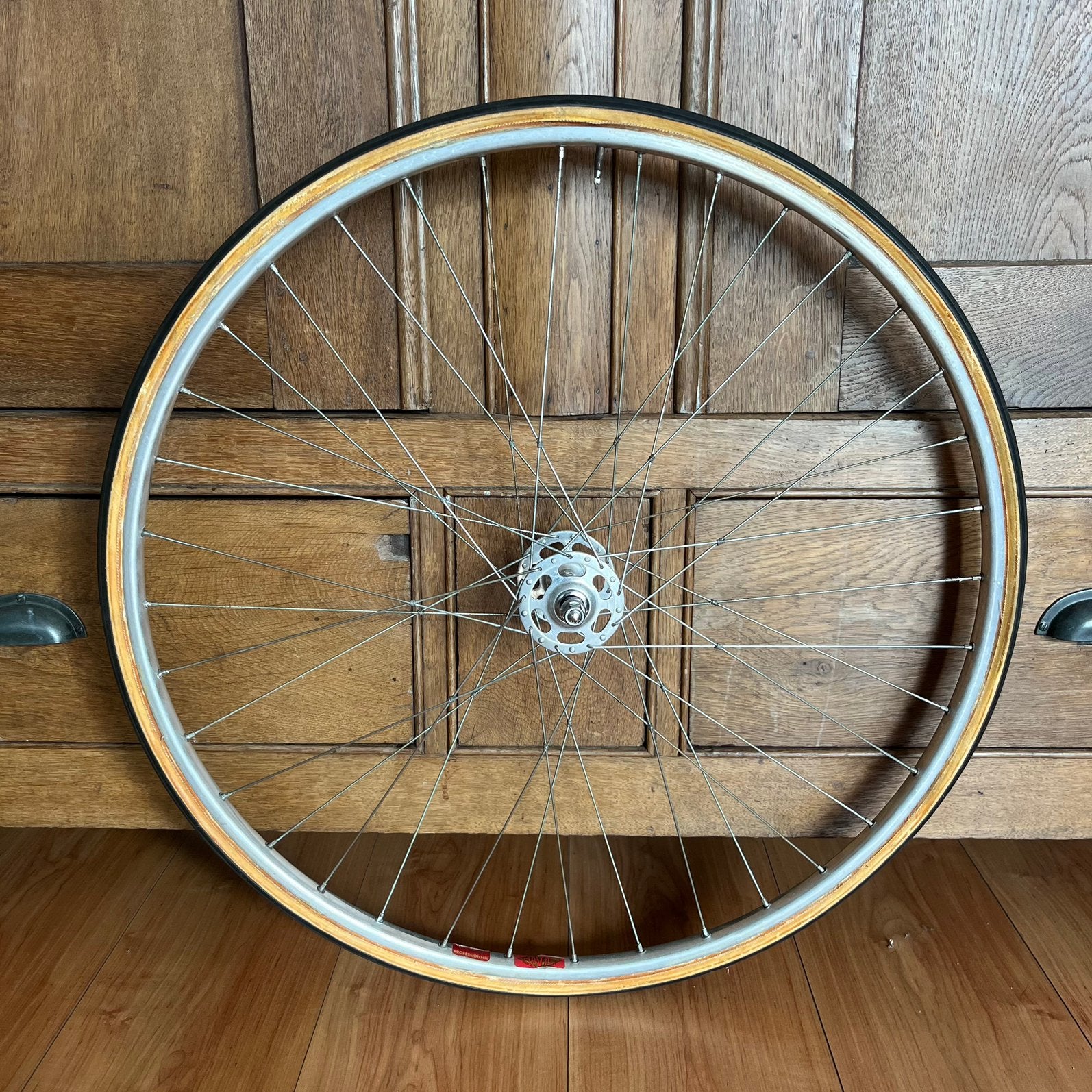 Vintage Campagnolo Record Pista voorwiel, Wiel, Gebruikt, Ophalen of Verzenden, Aluminium
