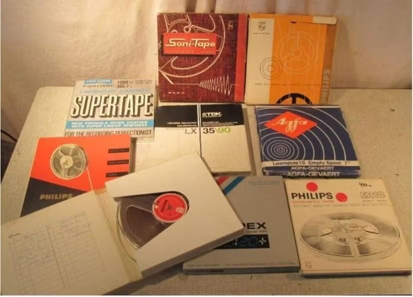 Mooie Partij van 9 Bandrecorder Tapes - 18cm, Ophalen of Verzenden, Onderdeel, Met banden