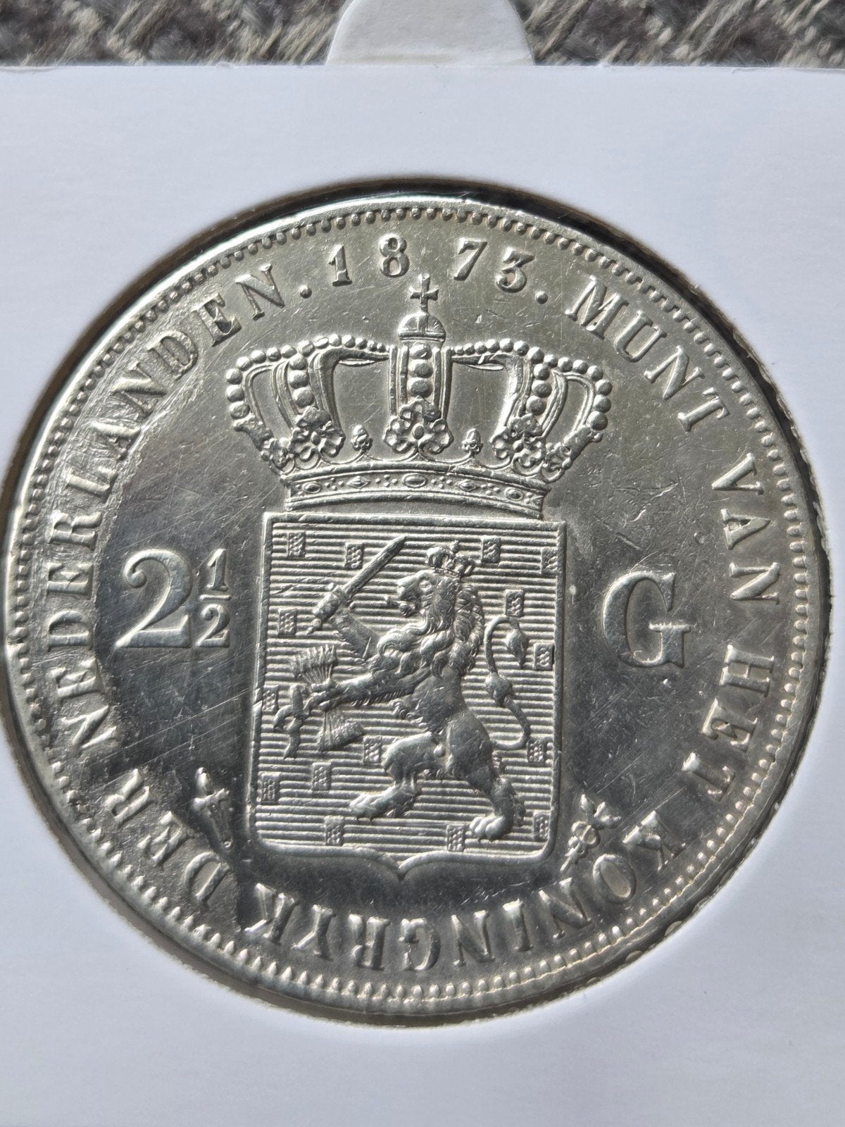 Rijksdaalder 1873, Postzegels en Munten, Munten | Nederland, Ophalen of Verzenden, Koning Willem III, 2½ gulden