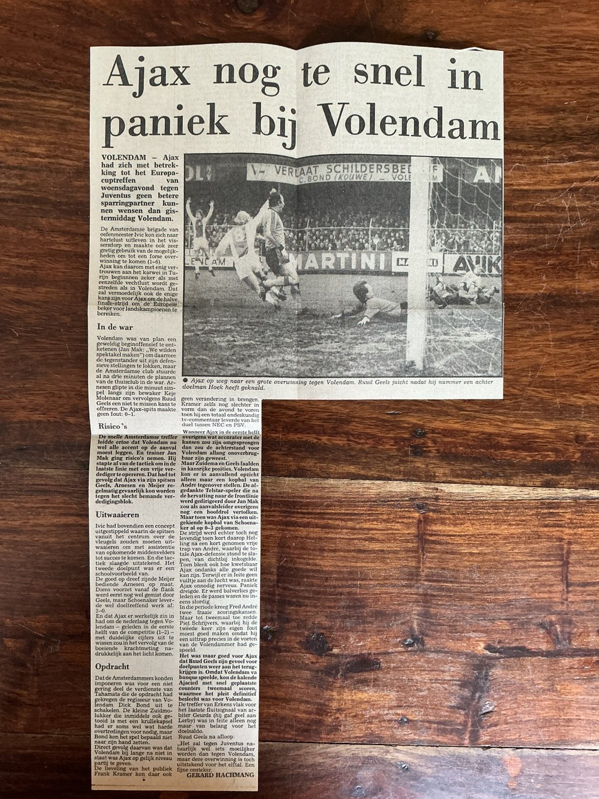 Voetbal krantenartikel Volendam Ajax maart 1978, Ophalen of Verzenden, Knipsel(s)