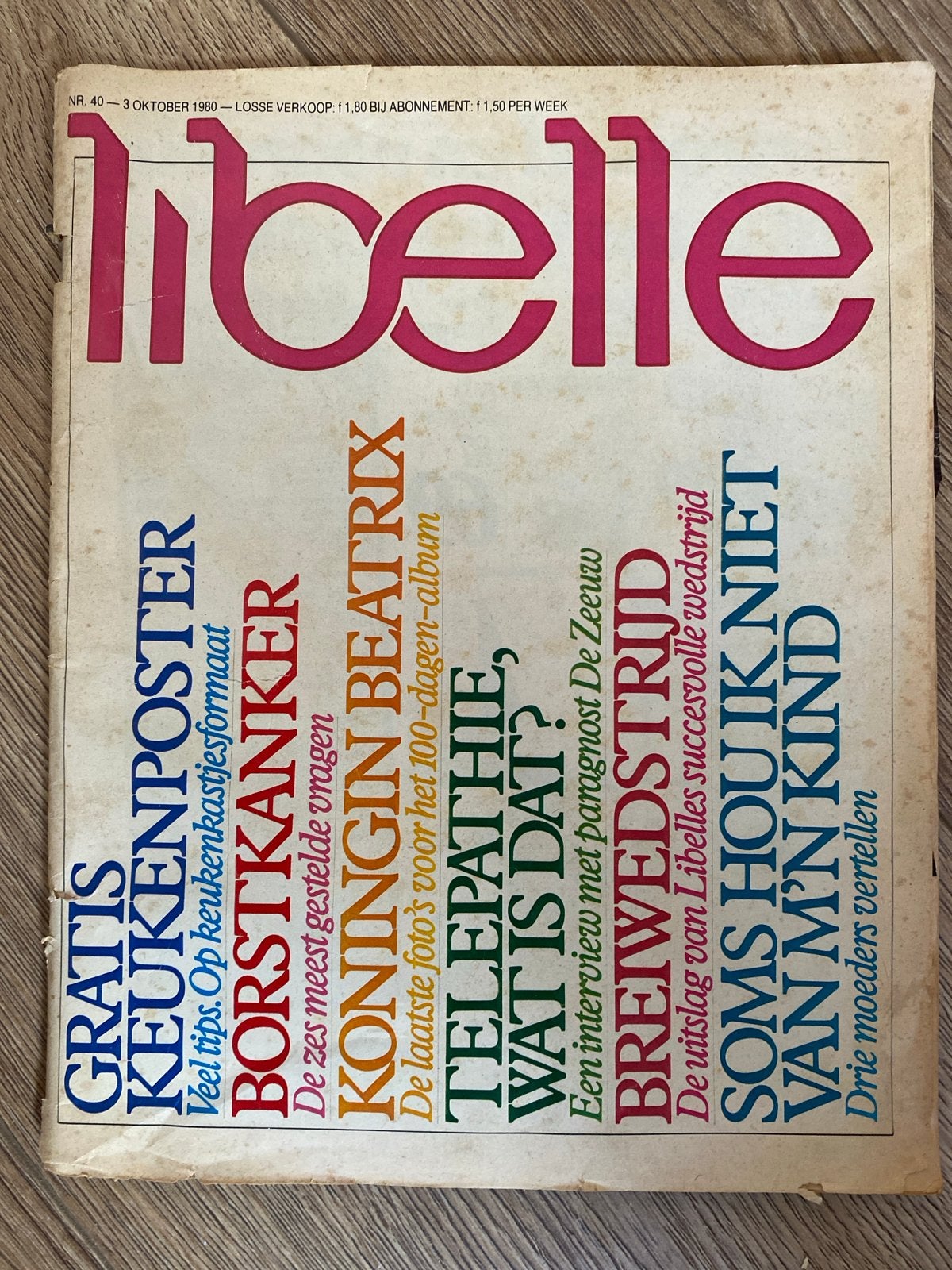 Libelle Magazine Nr. 40 - 3 Oktober 1980, Verzenden, Gelezen, Damesbladen