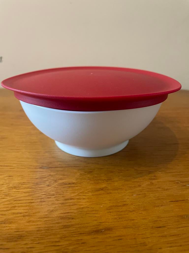 Tupperware Allegra Schaal 275ML - Wit/Rood, Ophalen of Verzenden, Nieuw, Wit, Schaal