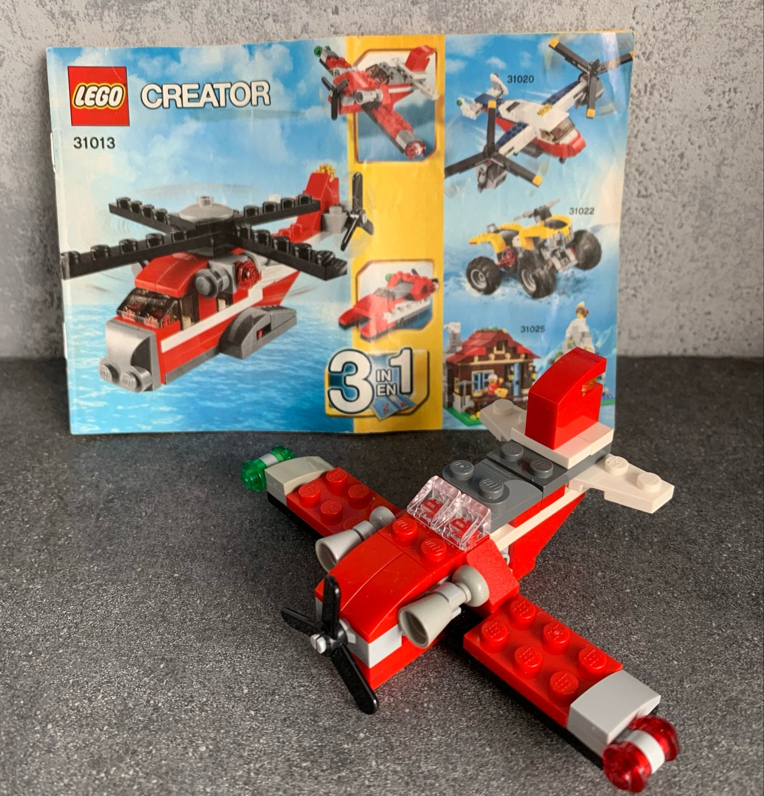 LEGO Creator 31013 Rode Helikopter/Vliegtuig 3-in-1, Ophalen of Verzenden, Gebruikt, Overige merken