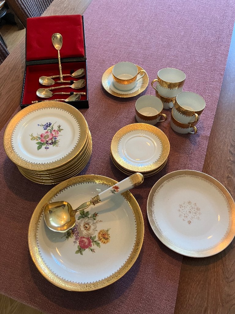 Goudgerand servies, Ophalen, Gebruikt, Overige merken, Vintage