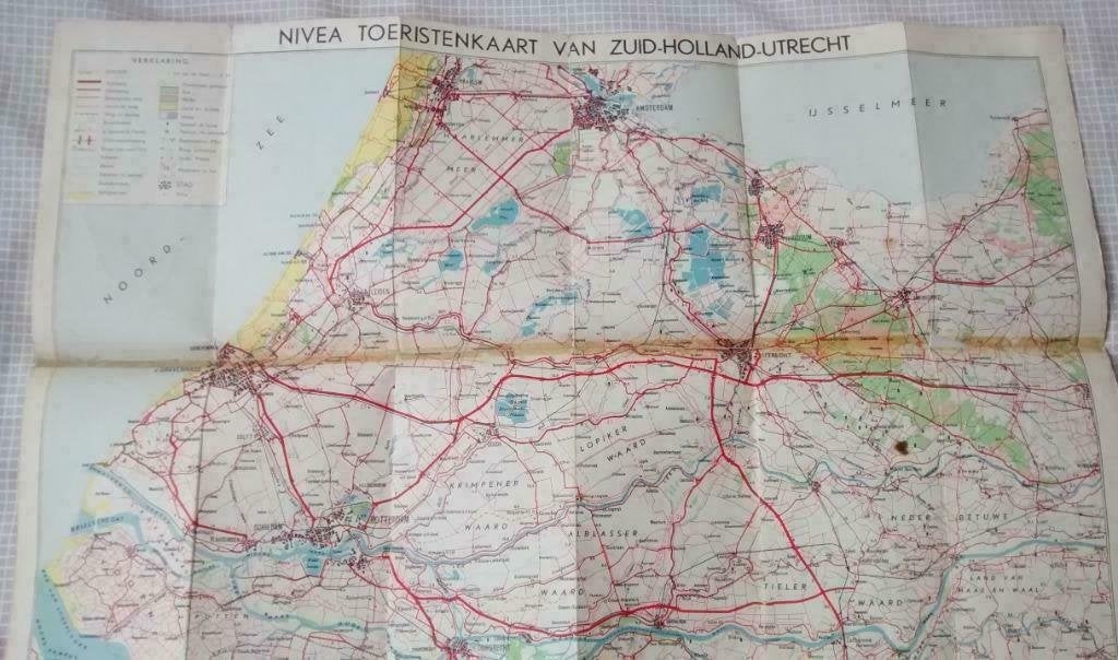 47 Zuid Holland/ Utrecht Nivea Toeristenkaart 1950, Ophalen of Verzenden