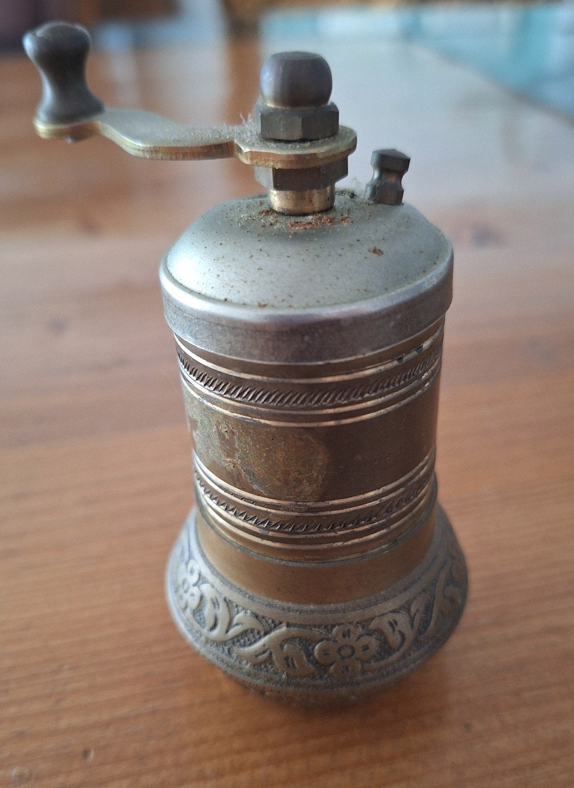 Antieke koperen pepermolen - Handgemaakt, Ophalen of Verzenden
