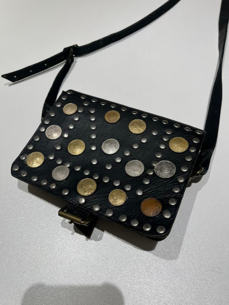 Studs & Stones Anne Black Coin tasje, Ophalen of Verzenden, Gebruikt, Zwart, Schoudertasje