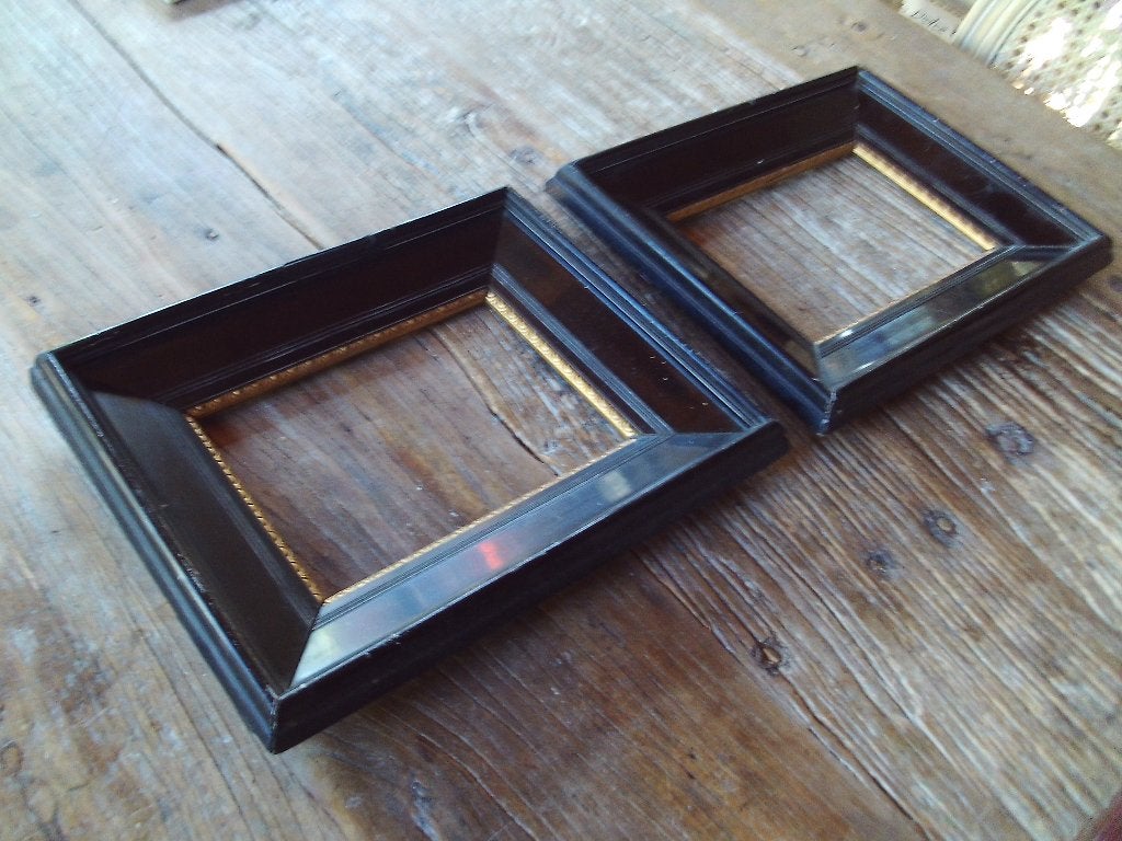 2 Oude Houten Lijsten - 26x31 cm (buiten), Huis en Inrichting, Gebruikt, Ophalen of Verzenden, 31 cm, Fotolijst