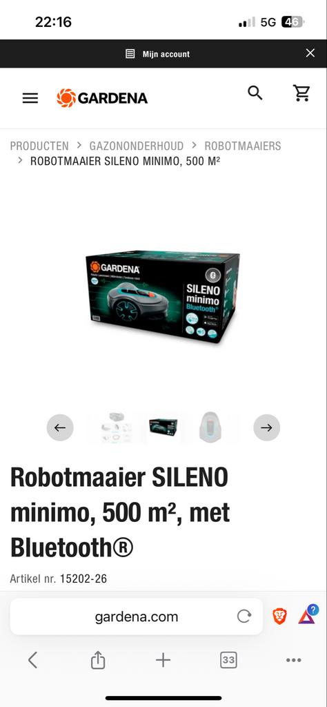 GARDENA Robotmaaier SILENO minimo 500 m² met Bluetooth, Tuin en Terras, Robotmaaiers, Ophalen of Verzenden, Nieuw, 20 tot 25 cm