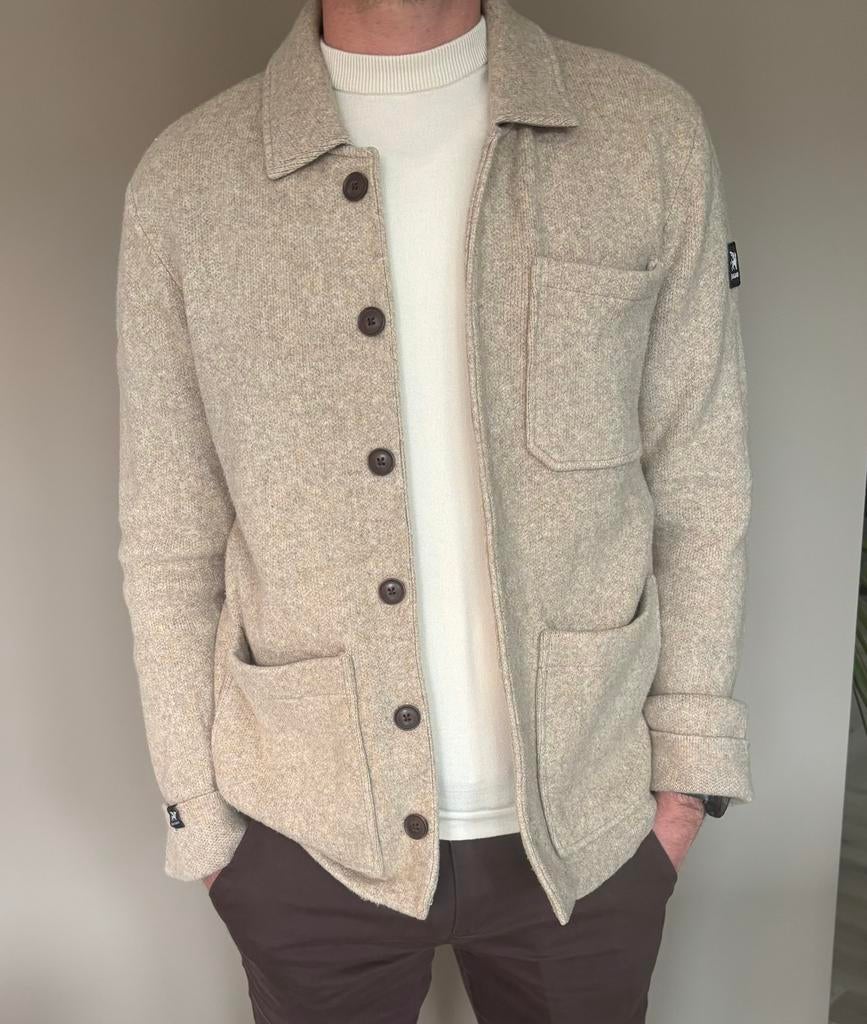 Vanguard Overshirt Button Beige M, Kleding | Heren, Ophalen of Verzenden, Zo goed als nieuw, Maat 48/50 (M), Beige