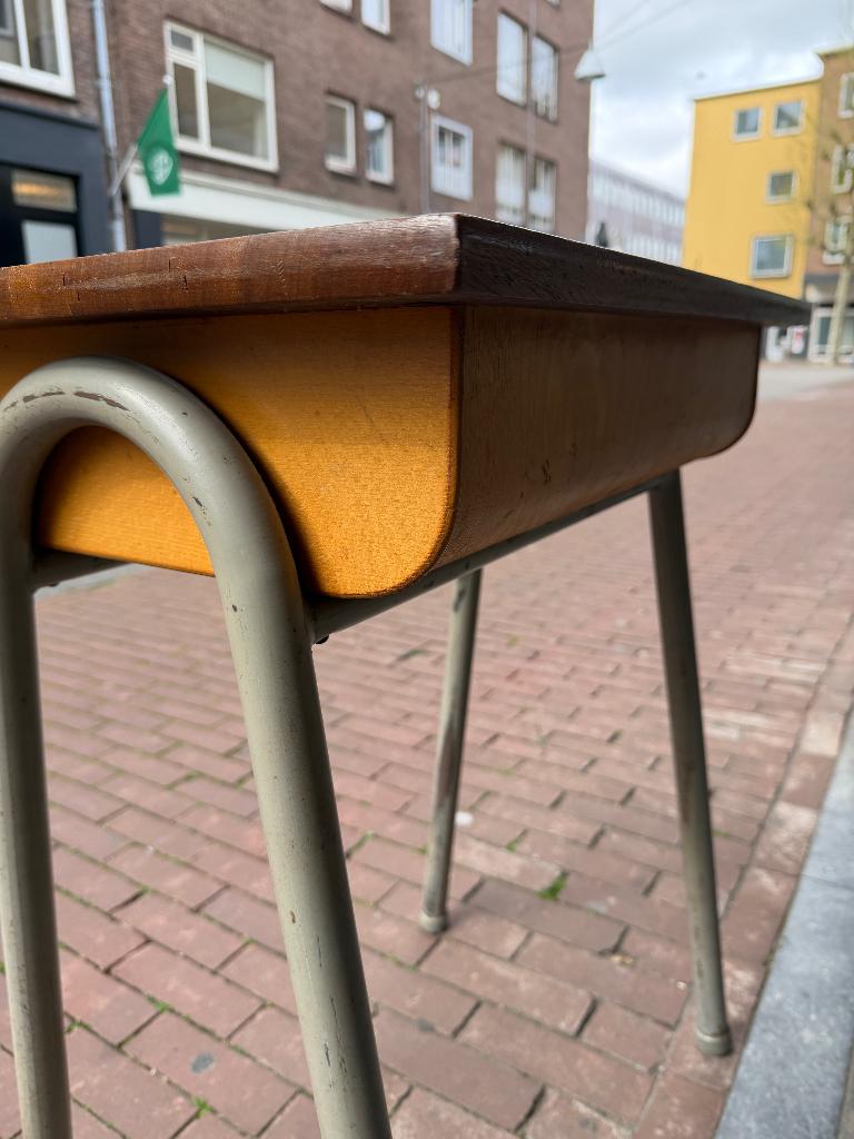 Jaren 50 vintage lessenaar, schooltafel, bureau Frankrijk, Ophalen