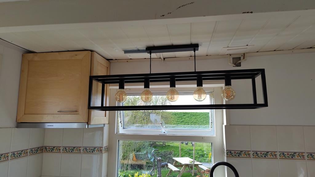 Industriële hanglamp, Huis en Inrichting, Woonaccessoires | Kapstokken, Ophalen, Metaal, Overige typen, Minder dan 100 cm