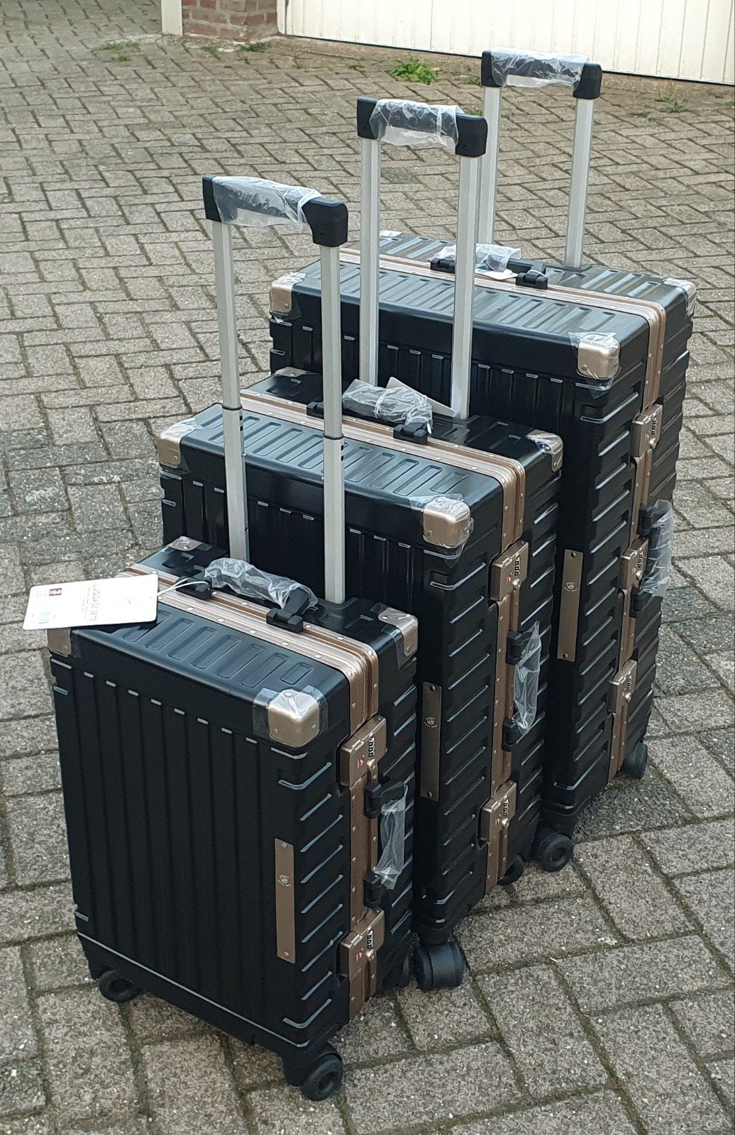 Luxe lichte 3 delige kofferset aluminium polycarbonaat NIEUW, Overige materialen, Nieuw, Royal Swiss, Ophalen of Verzenden