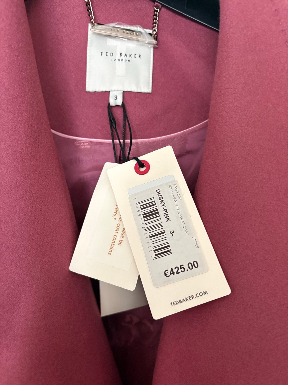 Ted Baker Jas Maat 40 - Wol Cashmere Blend - Nieuw, Ophalen of Verzenden, Nieuw, Maat 38/40 (M), Roze