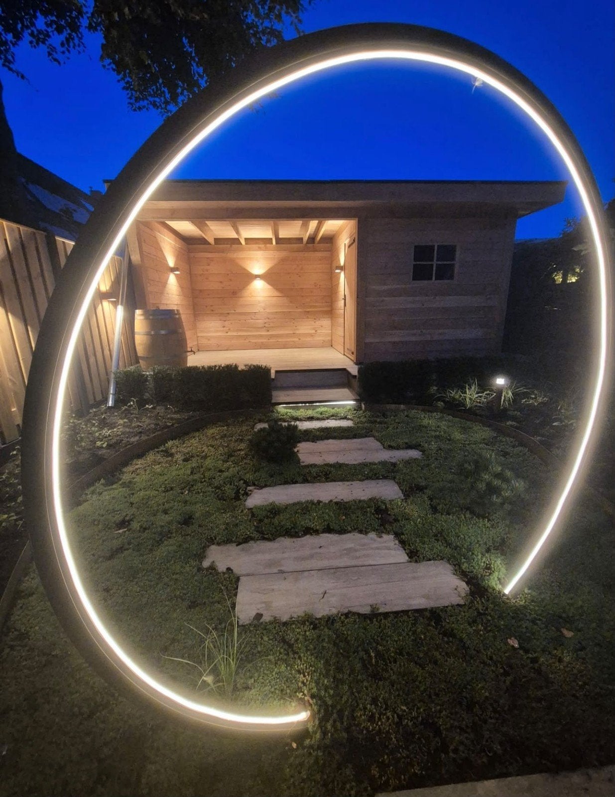 Cortenstaal Tuinboog-element met Suslight Verlichting, Staal, Overige typen, Nieuw, Ophalen of Verzenden