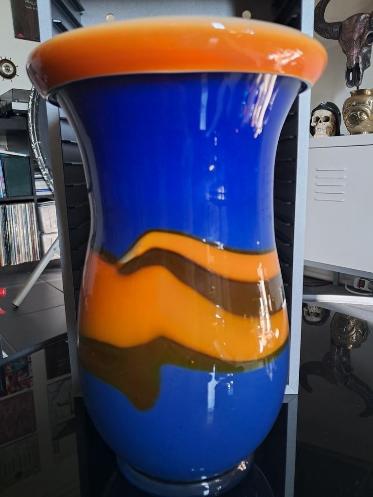 Vintage SIMAIS Vaas, Ophalen of Verzenden, Overige kleuren, Glas, Minder dan 50 cm