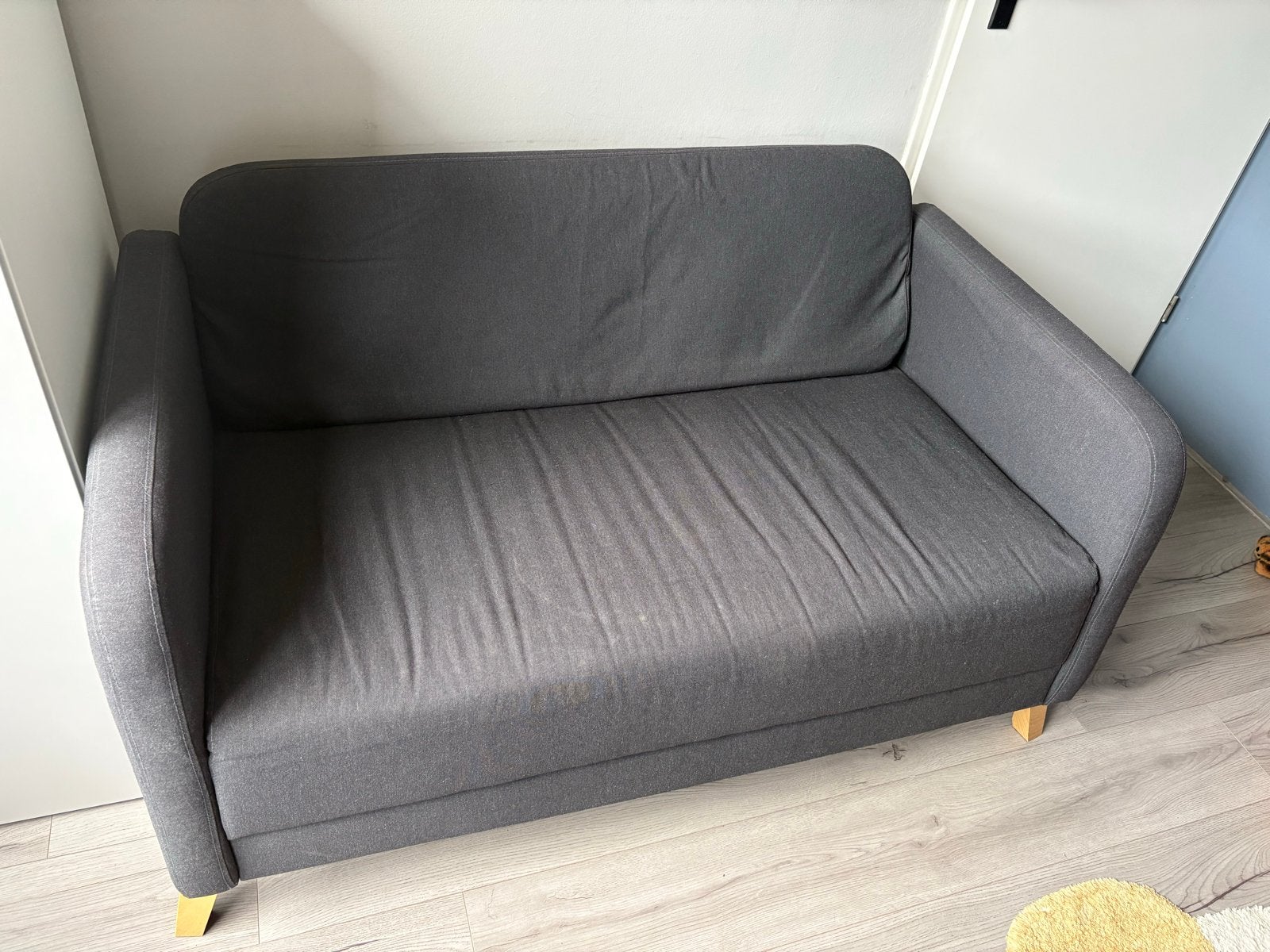 Ikea tweepersoonsbank - Donkergrijs, Ophalen, Gebruikt, 150 tot 200 cm, Tweepersoons