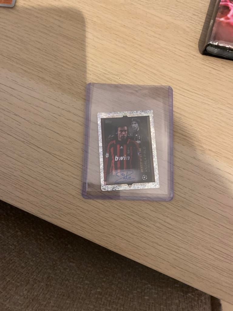 Andrea Pirlo gesigneerde spelerskaart AC Milan 50% korting, Ophalen, Zo goed als nieuw