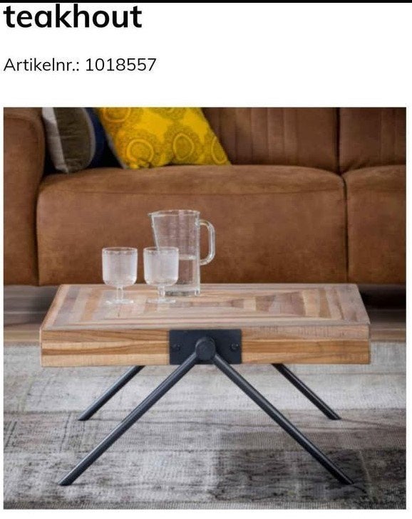 Salontafel vierkant 70 x 70, teak, Ophalen, 50 tot 100 cm, 50 tot 100 cm, Zo goed als nieuw