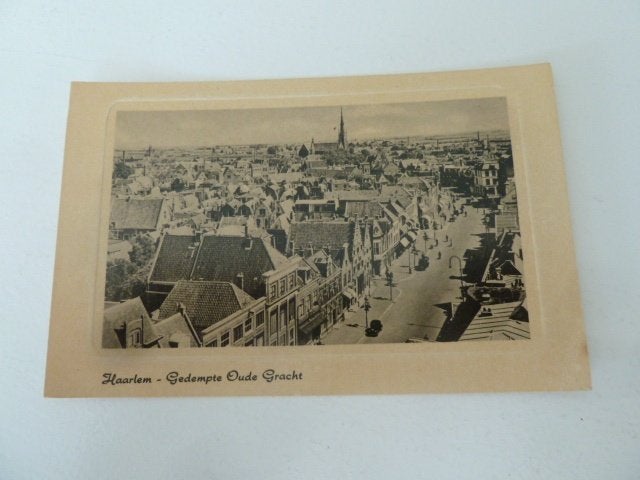 Haarlem circa 1950 Panorama Gedempte Oude Gracht, Ophalen of Verzenden, 1940 tot 1960, Ongelopen, Noord-Holland
