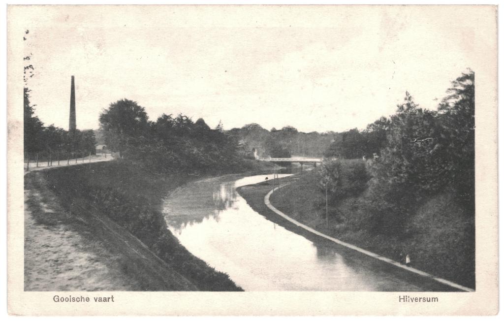 700026 Hilversum 1918 Gooische Vaart Gelopen met postzegel, Ophalen of Verzenden, Voor 1920, Gelopen, Noord-Holland