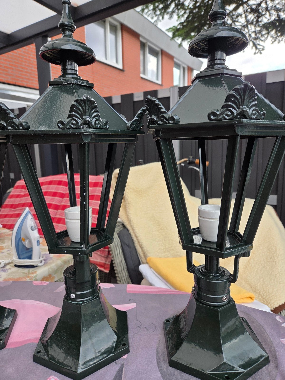 Set van  4 klassieke buitenlampen - donkergroen, Ophalen of Verzenden