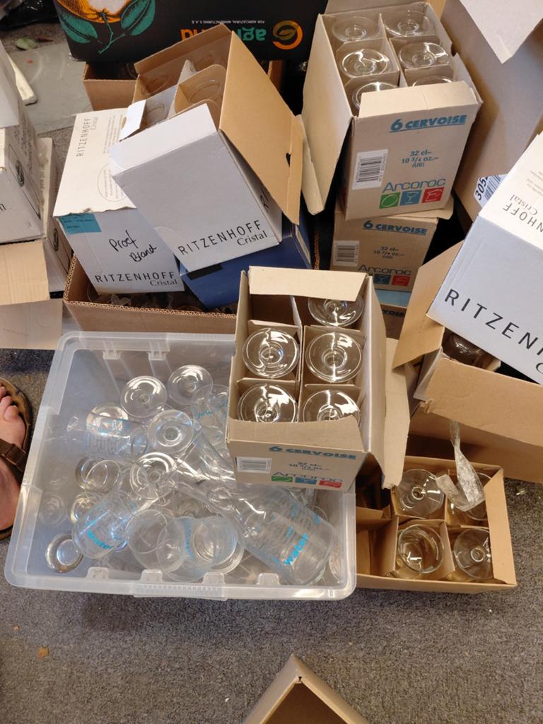 Grote partij diverse glazen (bier, wijn, frisdrank), Huis en Inrichting, Ophalen, Glas of Glazen, Gebruikt, Onbekend