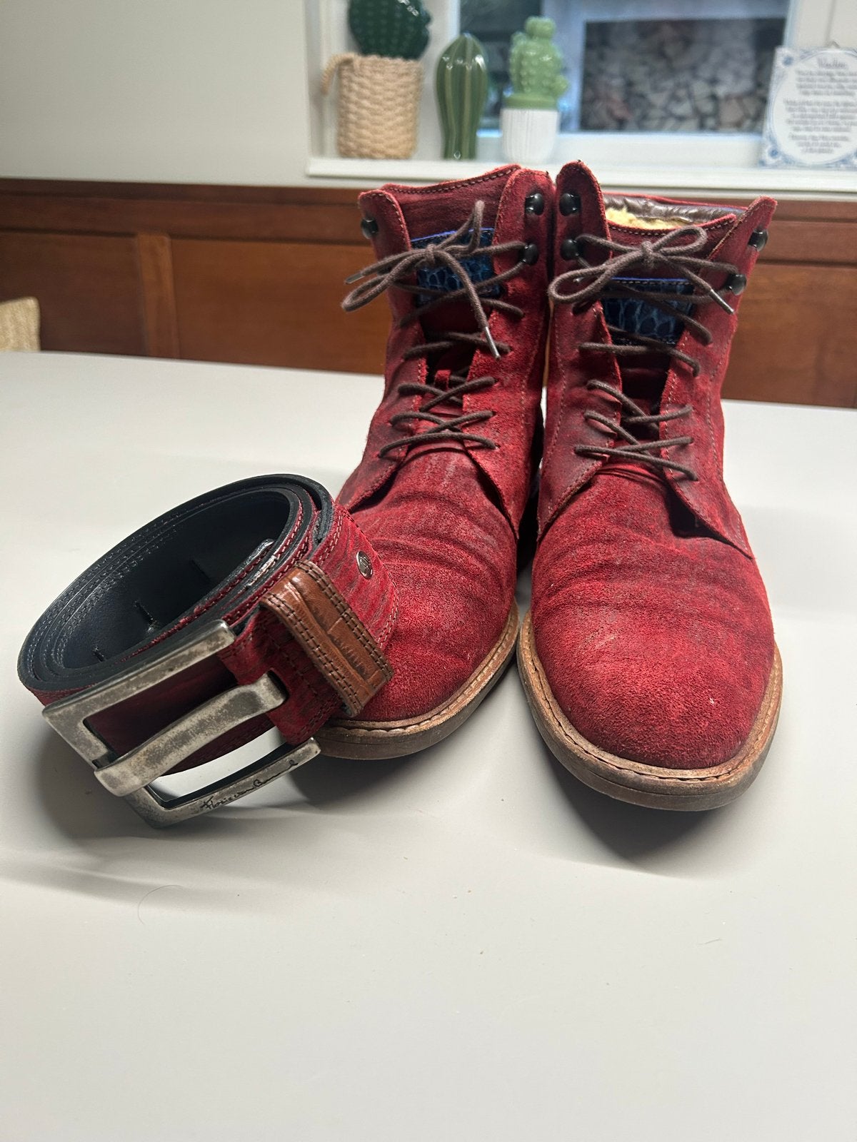 Floris van Bommel bontgevoerde boots maat 42 met riem, Overige kleuren, Boots, Ophalen of Verzenden, Gedragen