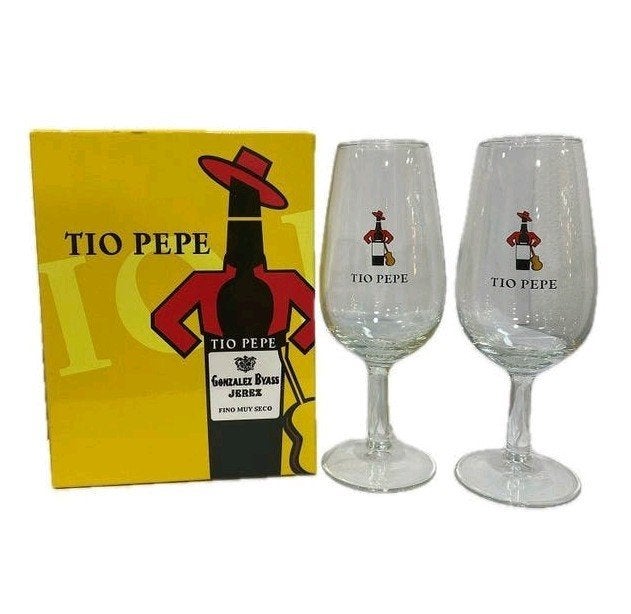 Tio Pepe Sherry Glazen - Set van 6 likeur glaasjes glas, Ophalen of Verzenden