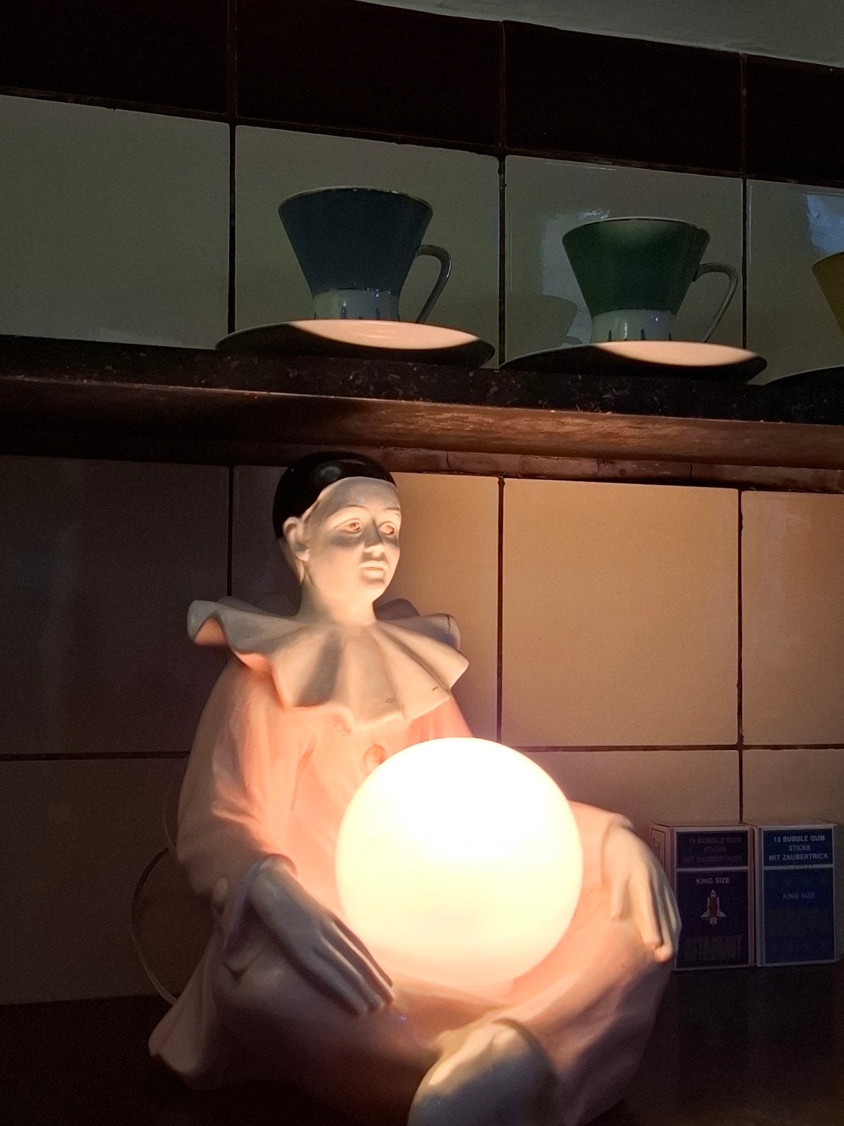 Vintage Pierrot lamp - Tafellamp - Keramiek - Jaren '70, Antiek en Kunst, Ophalen
