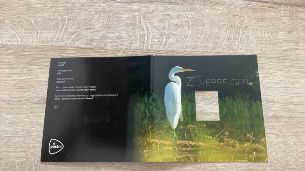 Zilveren postzegel de zilverreiger, Ophalen of Verzenden, Na 1940, Postfris