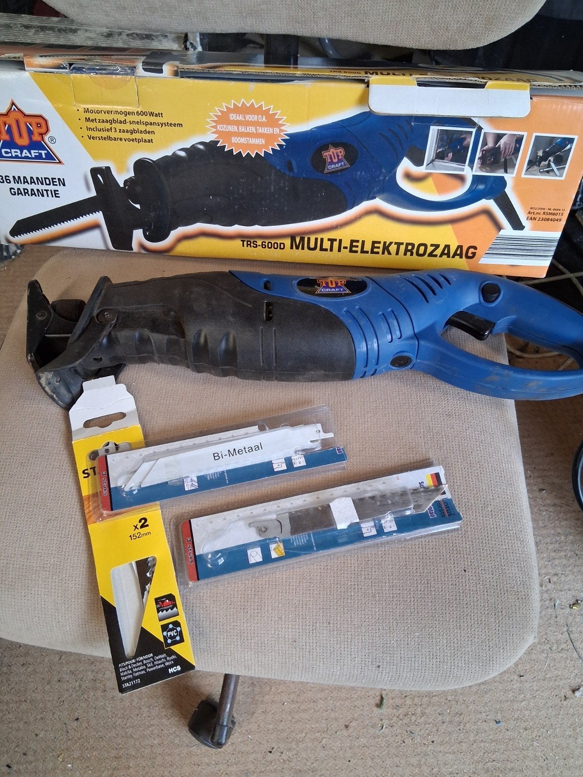 Top Craft TRS-600D Reciprozaag met zaagbladen, Ophalen, Gebruikt, 70 mm of meer, 600 tot 1200 watt