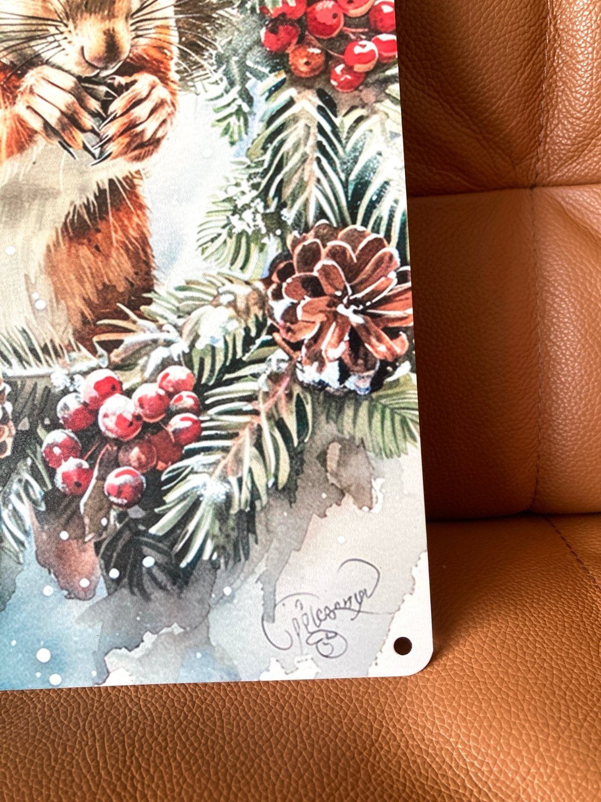 Metalen wandbord deco met eekhoorn - 20x30 cm - Nieuw, Metaal, 30 cm, 20 cm, Nieuw