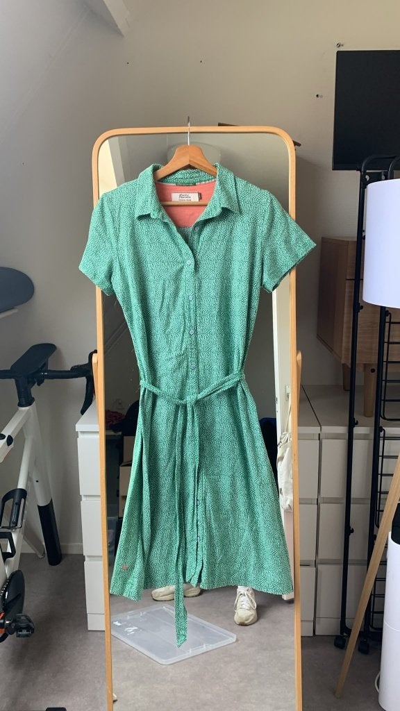 Jurkje 4FunkyFlavours groen, Kleding | Dames, Jurken, Zo goed als nieuw, Maat 38/40 (M), Groen, Knielengte, Ophalen of Verzenden