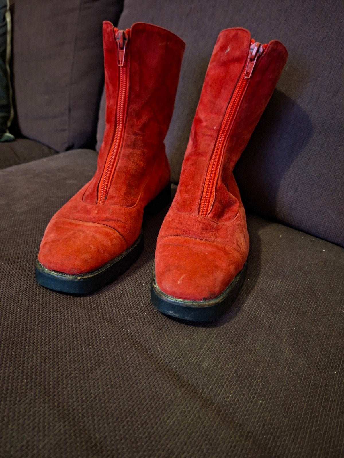 Hoga ledere vintage rode laarsjes maat 36, Kleding | Dames, Ophalen of Verzenden, Zo goed als nieuw, Rood