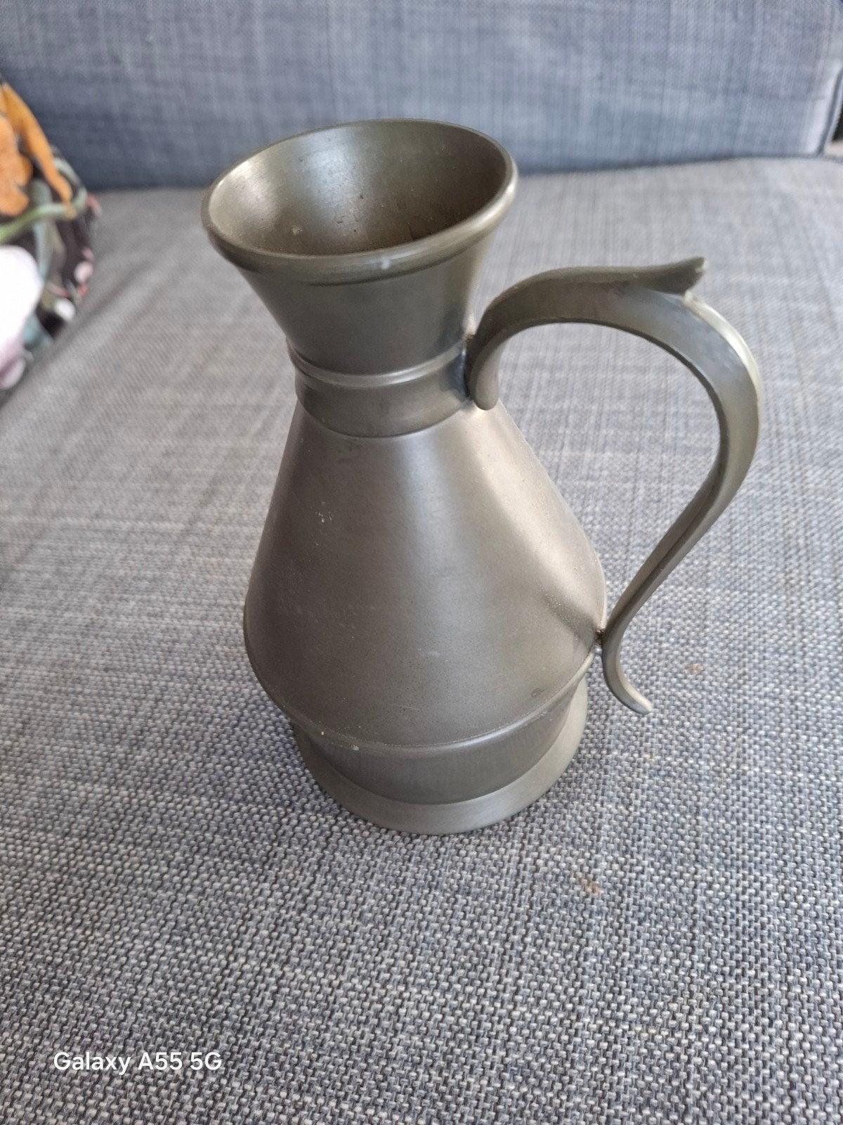 Antieke tinnen kan met handvat en stempel, Antiek en Kunst, Antiek | Tin, Ophalen of Verzenden