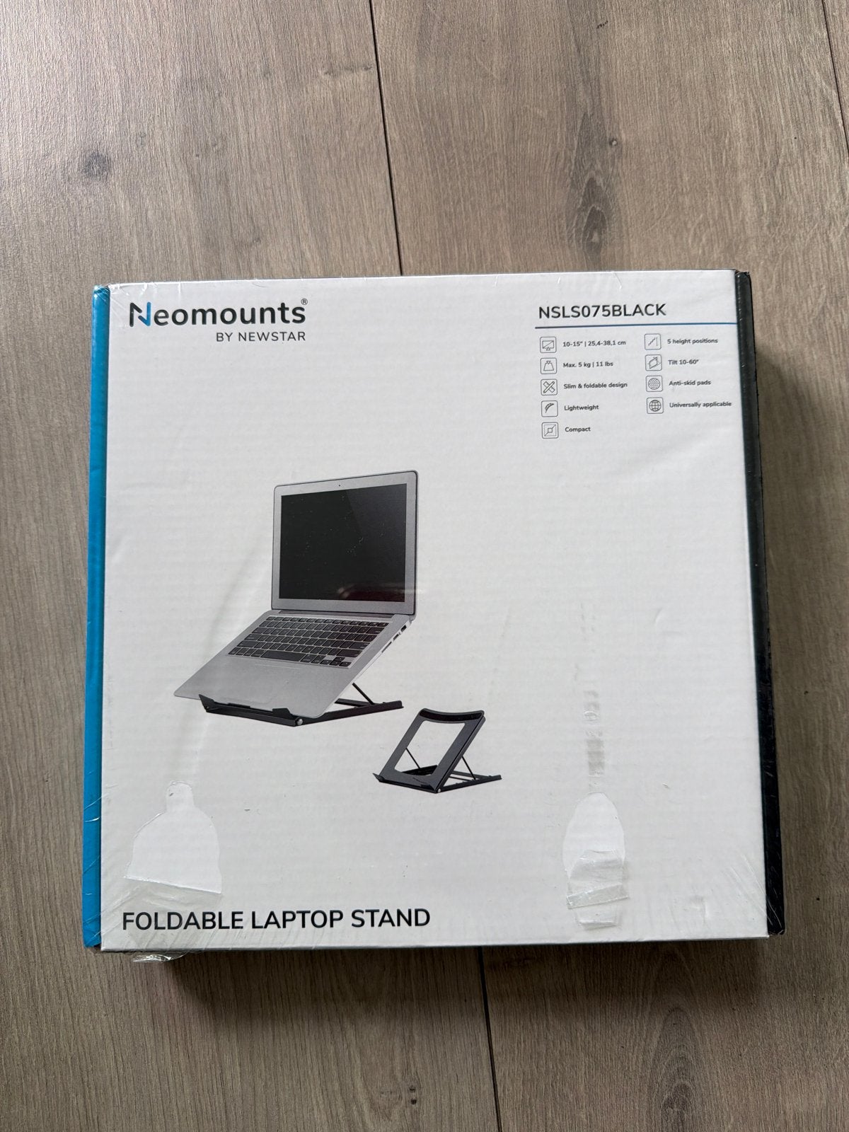 Neomounts NSLS075BLACK Opvouwbare Laptopstandaard, Ophalen of Verzenden, Nieuw, In hoogte verstelbaar