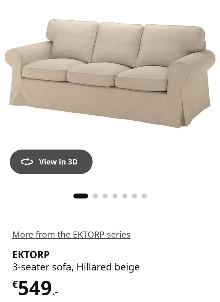 Ikea Ektrop sofa, Ophalen, Gebruikt, Driepersoons, 75 tot 100 cm