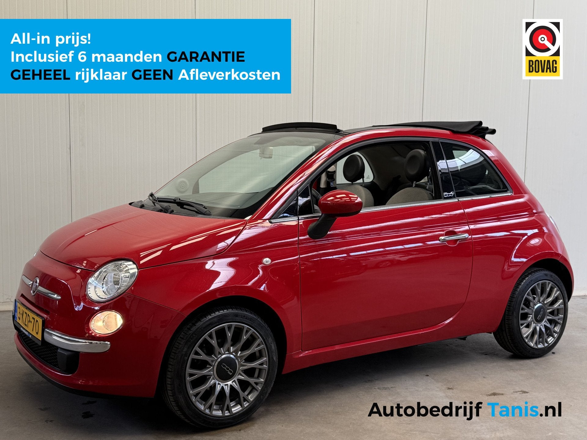 Fiat 500C 0.9 TwinAir Lounge Sport Cabriolet SPORT INT-AIRCO, Auto's, 86 pk, Gebruikt, Leder en Stof, Origineel Nederlands