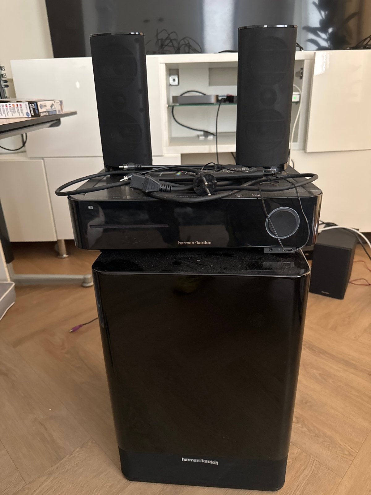 Harman Kardon Speakerset met Subwoofer, Gebruikt, Inclusief kabels, Speakerset, Ophalen of Verzenden