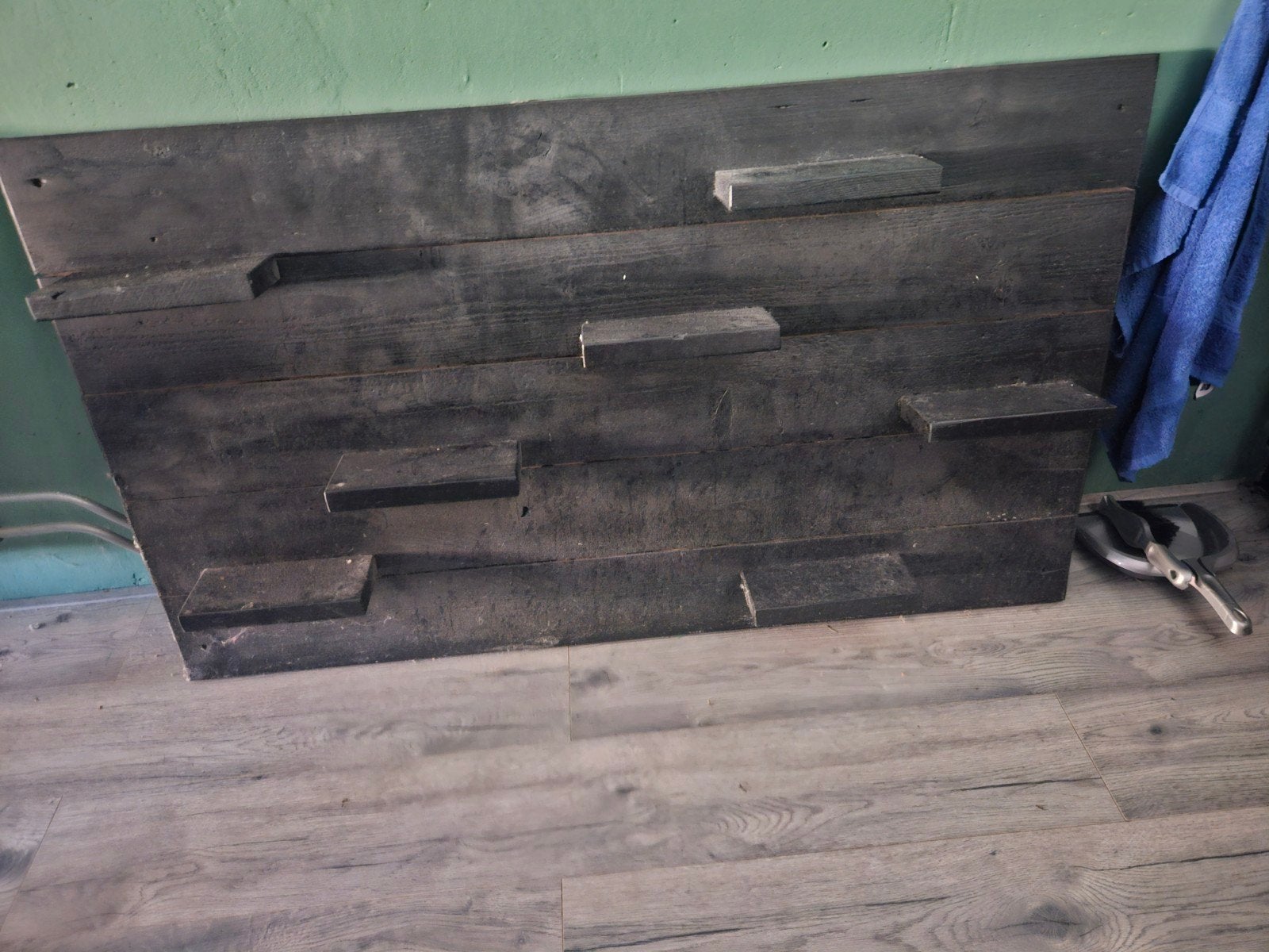 Houten wanddecoratie/plantenrek (gerecycled hout), Ophalen, Gebruikt
