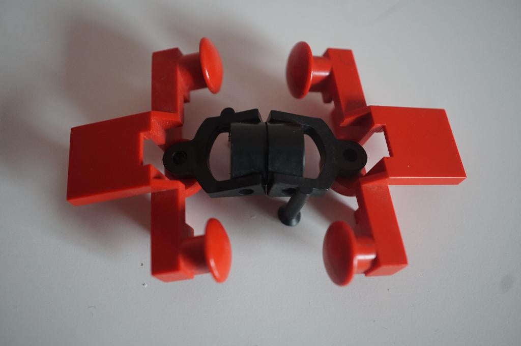 Vintage rode Lego treinbuffer set compleet met magneet, Lego, Ophalen of Verzenden, Losse stenen, City