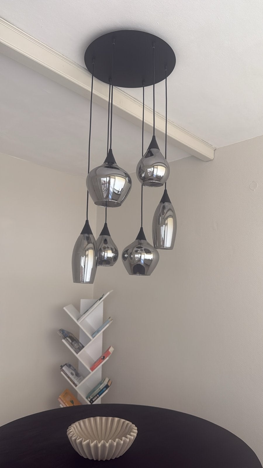 Luxe hanglamp Cambio zwart smokey - Nieuwstaat, Huis en Inrichting, Lampen | Hanglampen, Ophalen, Zo goed als nieuw, Glas